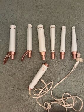 T3 Switch Kit Professional Ionic Interchangeable Curling Iron with 5 Wands